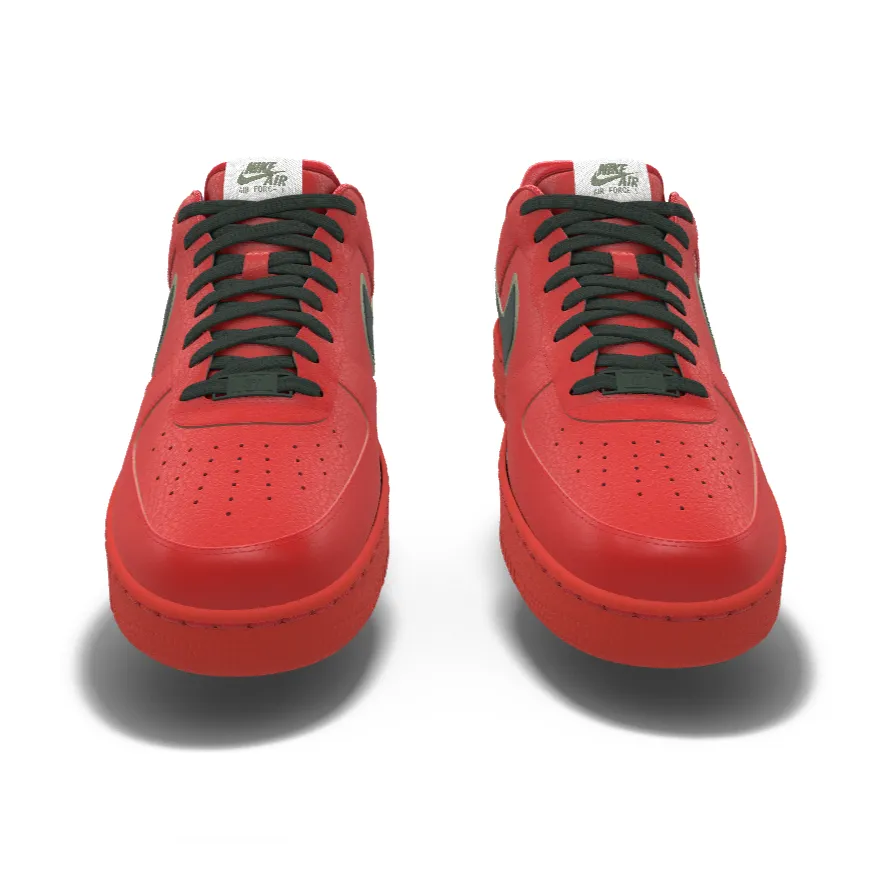 $195 NIB NEW Mens NIKE Air Force 1 Low Christmas Red Leather Custom BB Shoes