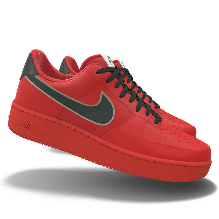 $195 NIB NEW Mens NIKE Air Force 1 Low Christmas Red Leather Custom BB Shoes