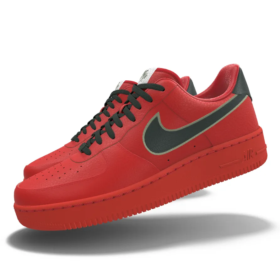 $195 NIB NEW Mens NIKE Air Force 1 Low Christmas Red Leather Custom BB Shoes