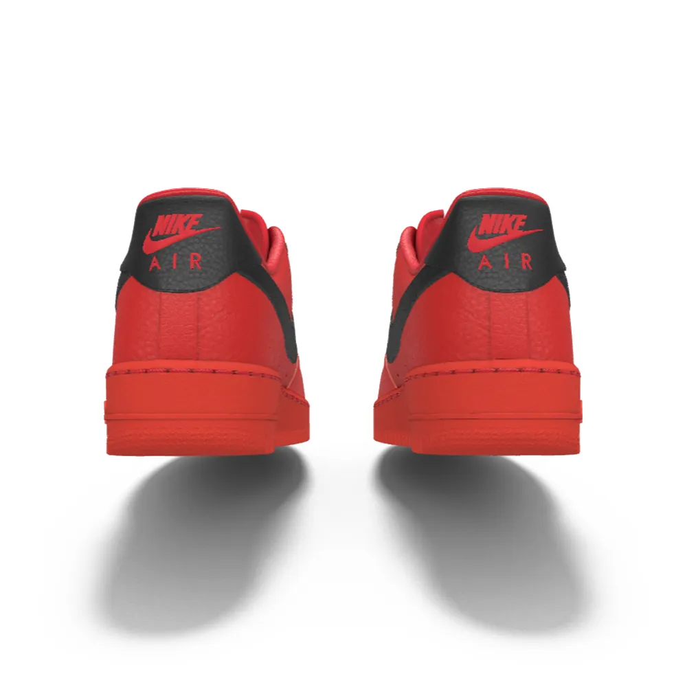 $195 NIB NEW Mens NIKE Air Force 1 Low University Red & Black Custom Leather BB Shoes