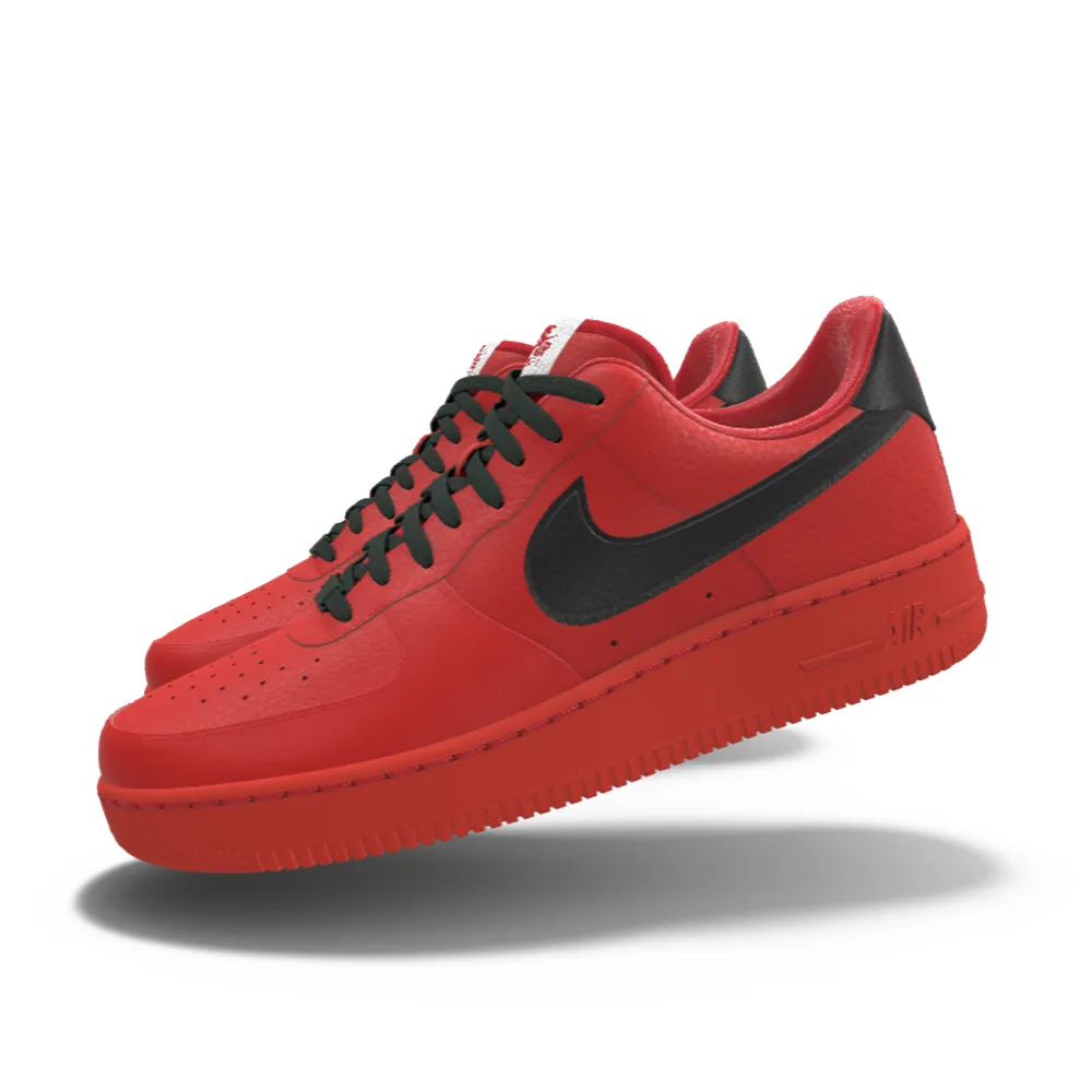 $195 NIB NEW Mens NIKE Air Force 1 Low University Red & Black Custom Leather BB Shoes
