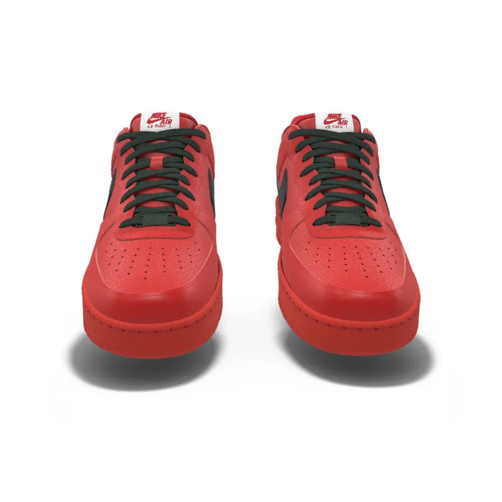 $195 NIB NEW Mens NIKE Air Force 1 Low University Red & Black Custom Leather BB Shoes