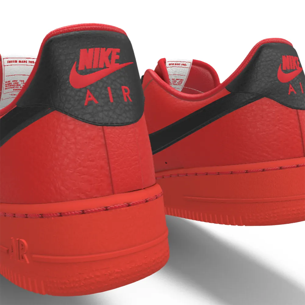 $195 NIB NEW Mens NIKE Air Force 1 Low University Red & Black Custom Leather BB Shoes
