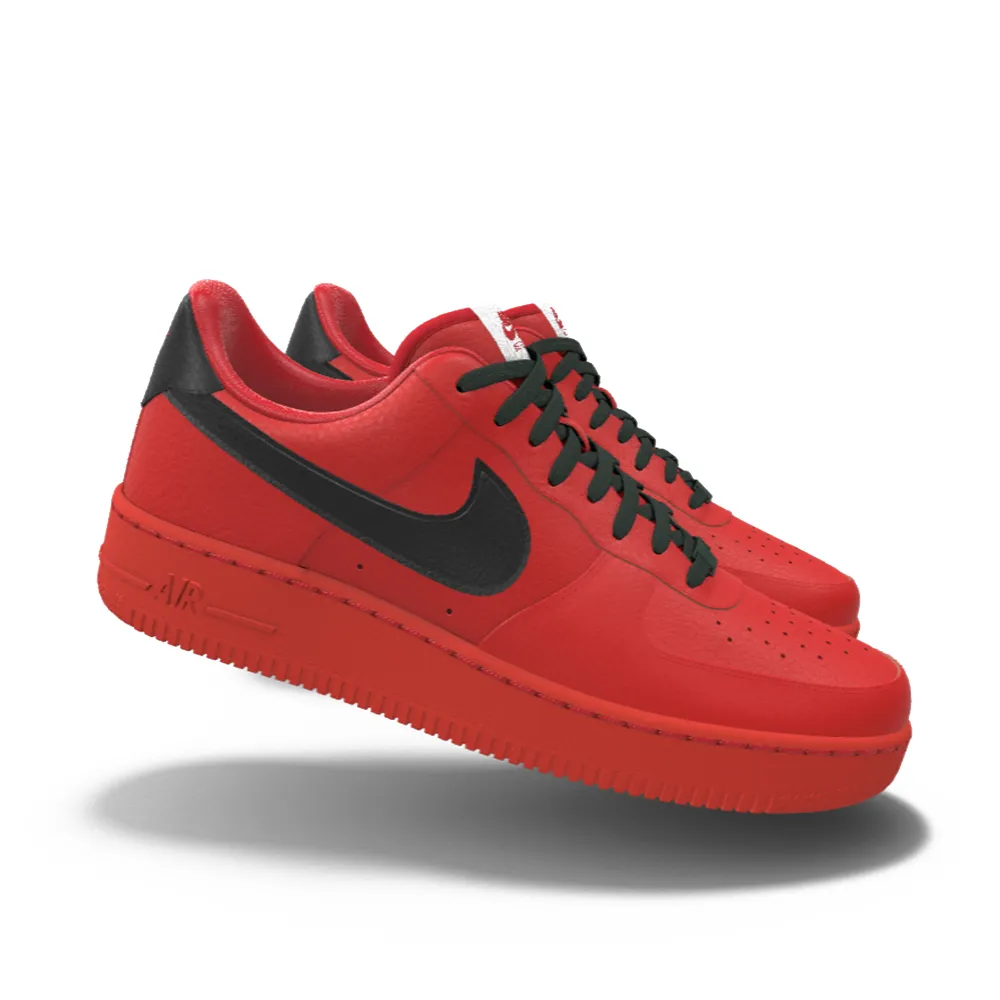 $195 NIB NEW Mens NIKE Air Force 1 Low University Red & Black Custom Leather BB Shoes
