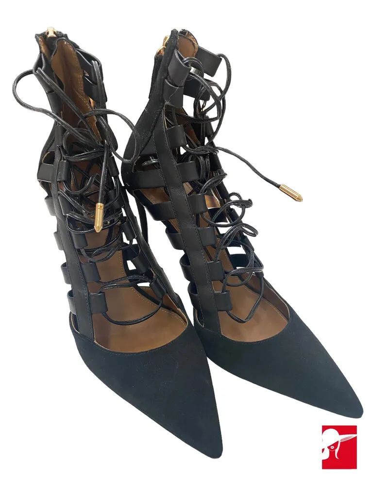 Aquazzura Amazon lace-up cage heels size 39.5