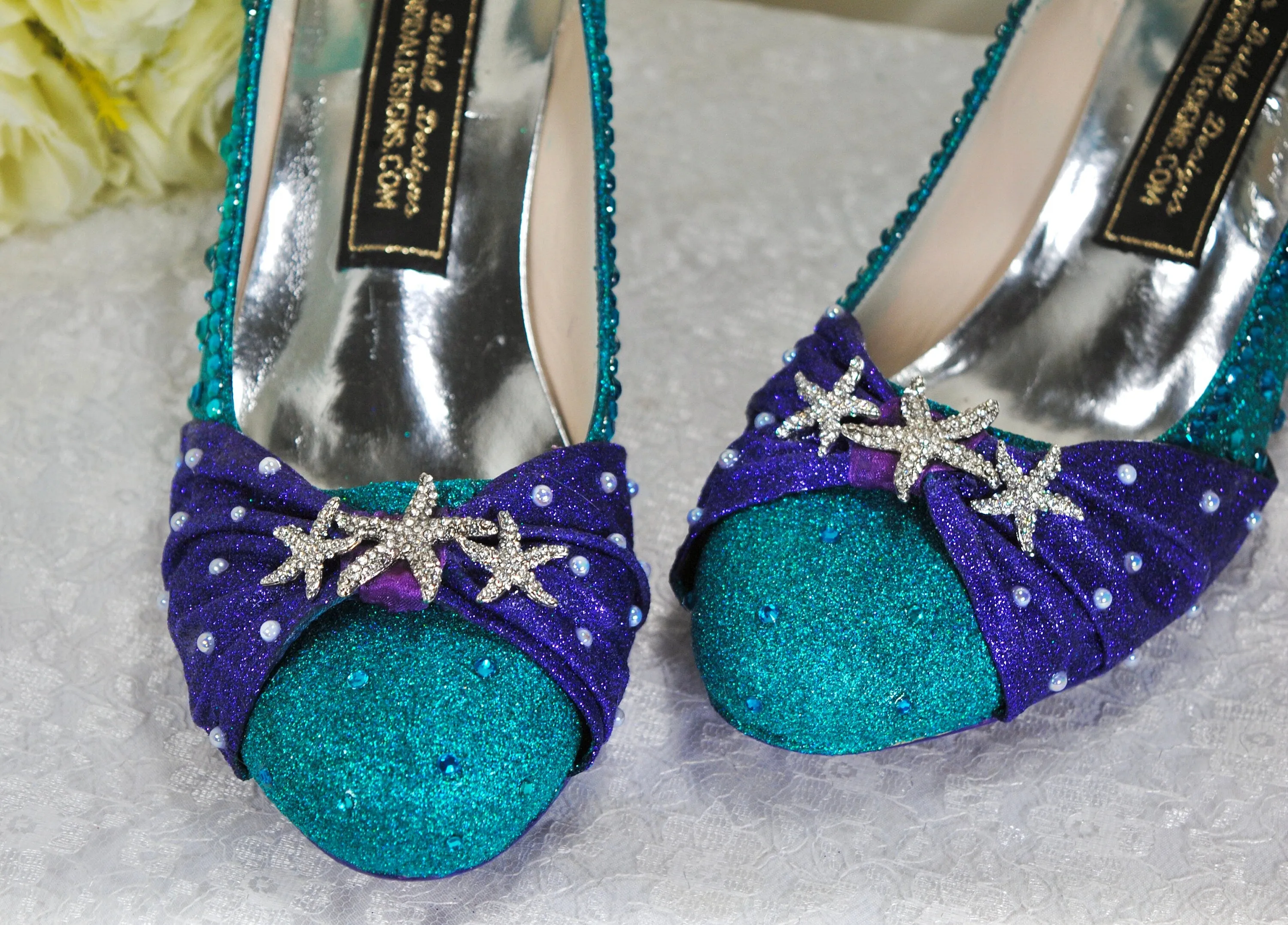 Ariel Mermaid Bridal Shoes - Princess Wedding Shoe - UK7/US9.5
