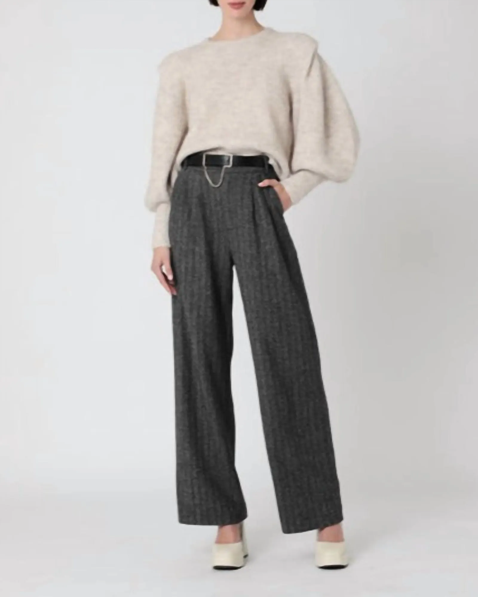 Beige Heather Sweater in Beige | Beige