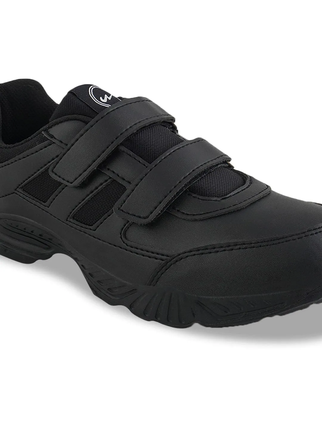 BINGO-151VA Black Boys School Shoes