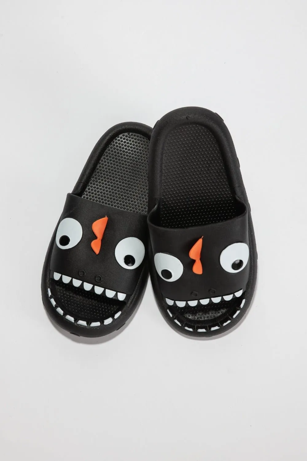 Black Monster Pillow Cloud Slides