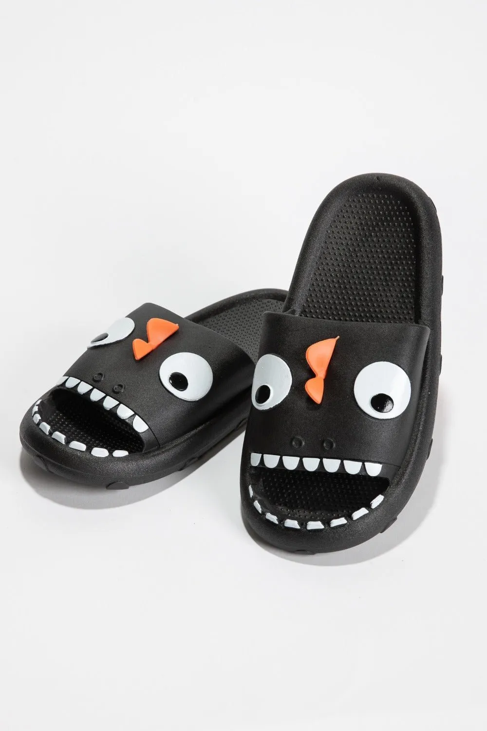 Black Monster Pillow Cloud Slides