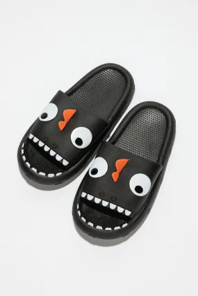 Black Monster Pillow Cloud Slides