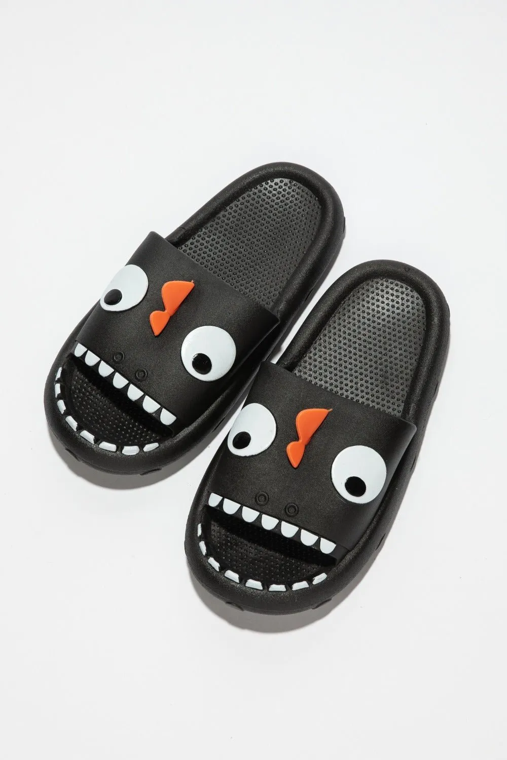 Black Monster Pillow Cloud Slides
