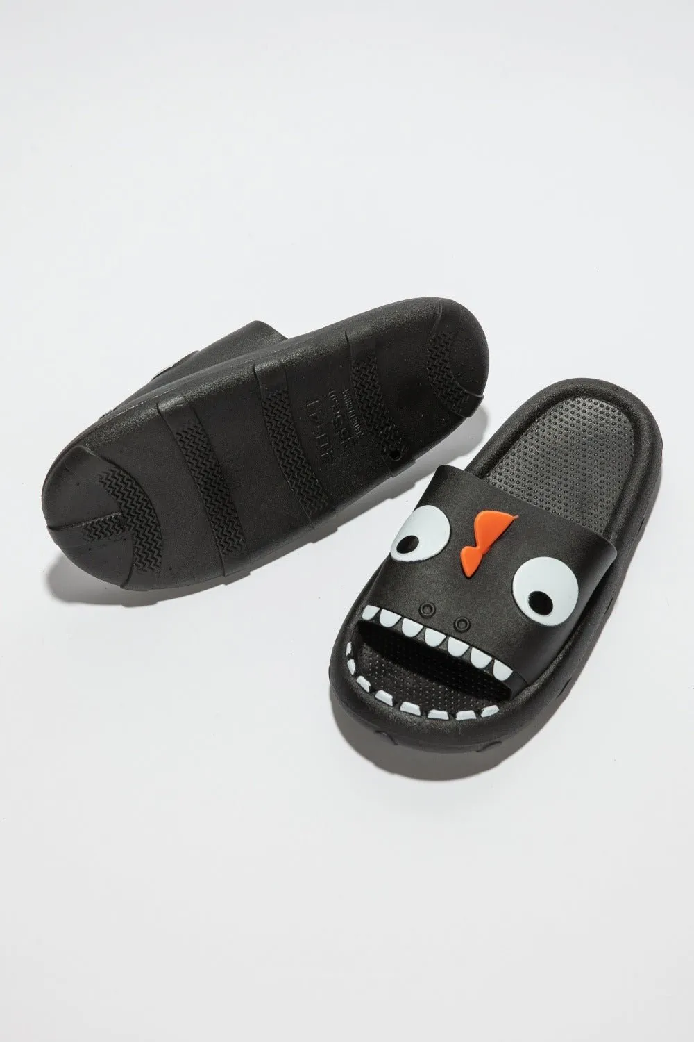 Black Monster Pillow Cloud Slides