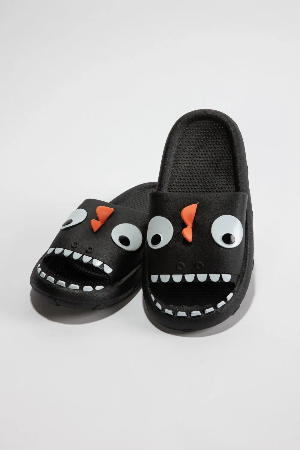 Black Monster Pillow Cloud Slides