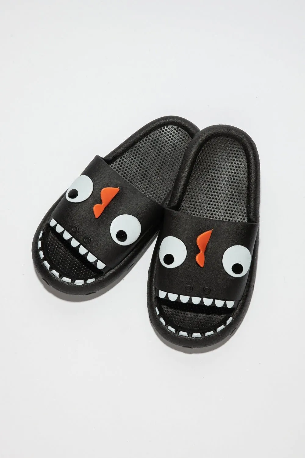 Black Monster Pillow Cloud Slides