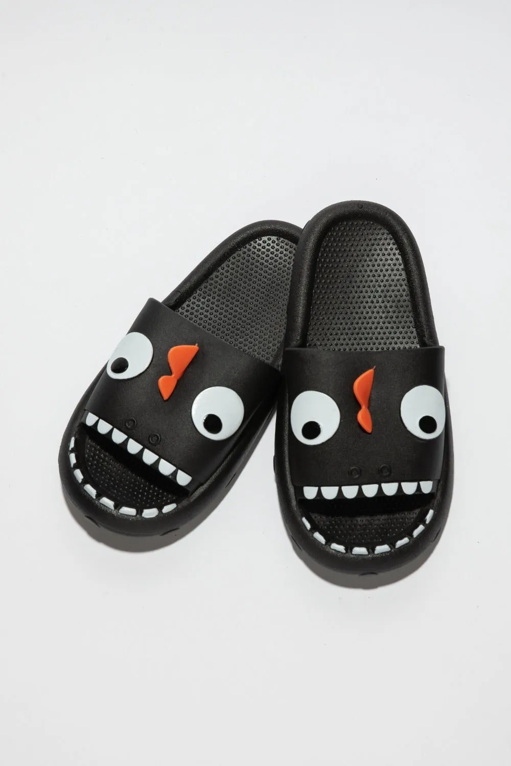 Black Monster Pillow Cloud Slides