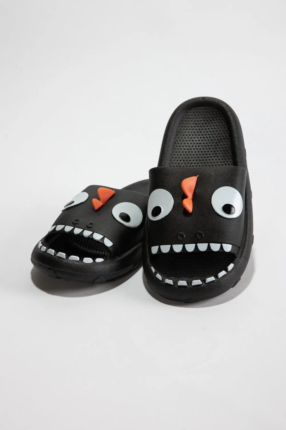 Black Monster Pillow Cloud Slides