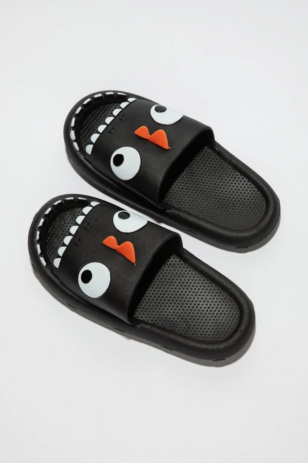 Black Monster Pillow Cloud Slides
