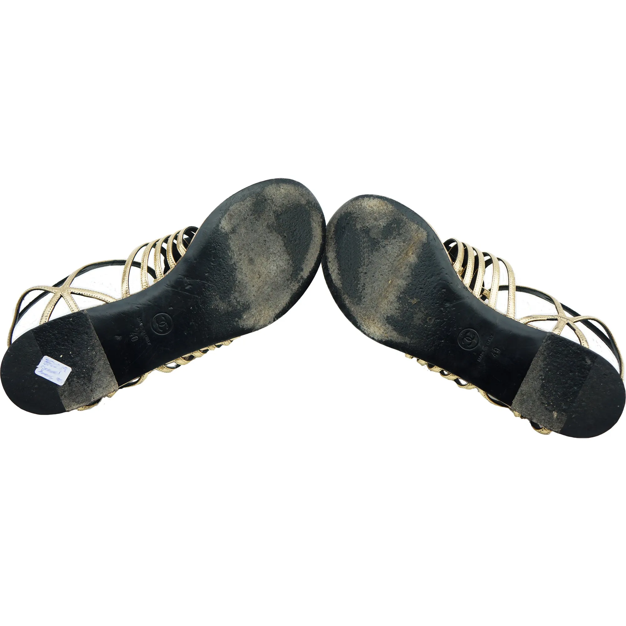 CHANEL 2016 CAMELLIA CC THONG LEATHER SANDALS