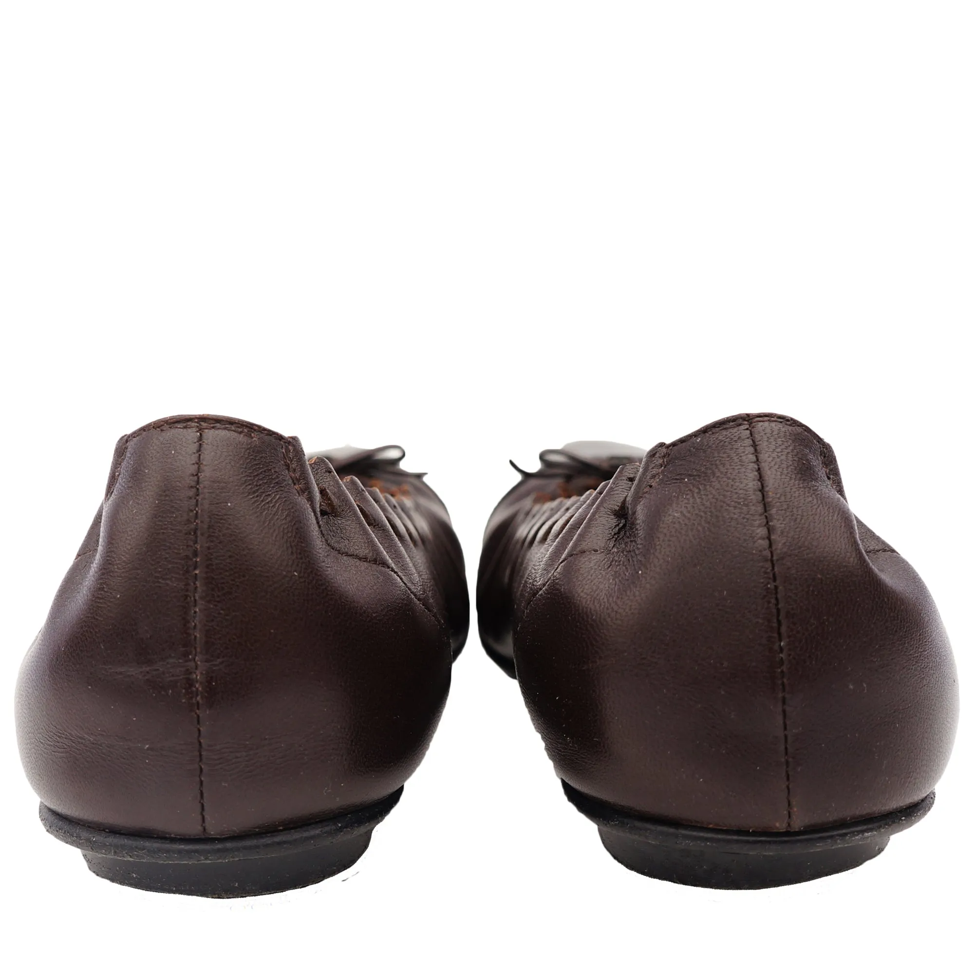 CHANEL LEATHER CAP TOE BALLET FLATS