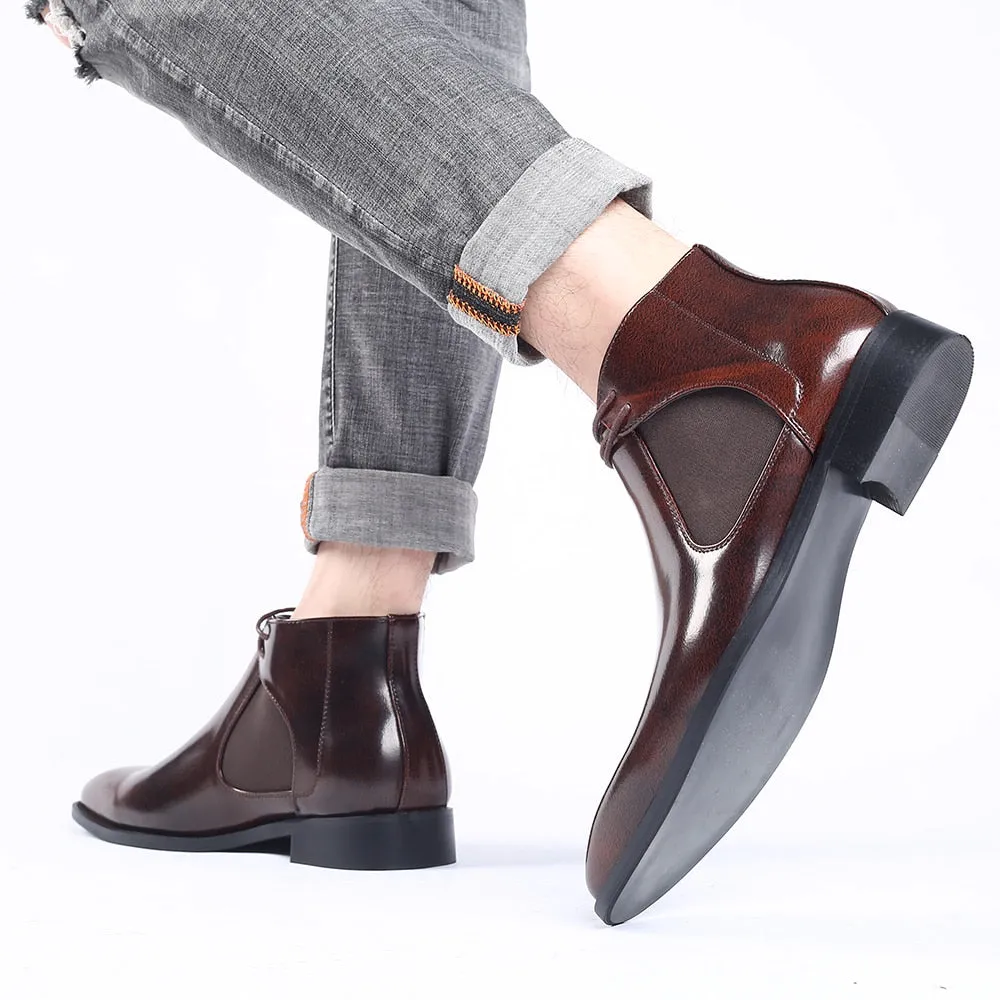 Chelsea Ankle Boots Business Dress Short Boots Outdoor Leather Boots Men Shoes Size