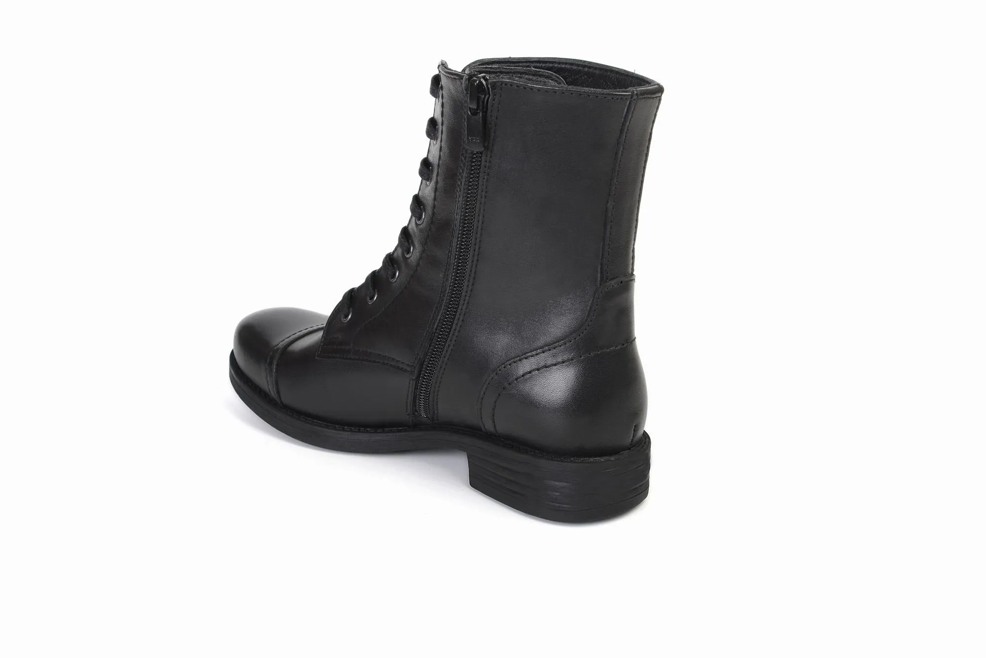 FOOT FEDERATION CAULK DERBY CAP-TOE WOMEN'S BOOT BLACK