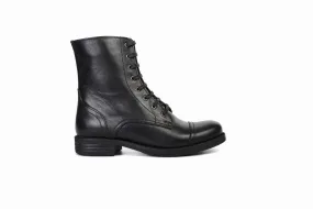 FOOT FEDERATION CAULK DERBY CAP-TOE WOMEN'S BOOT BLACK