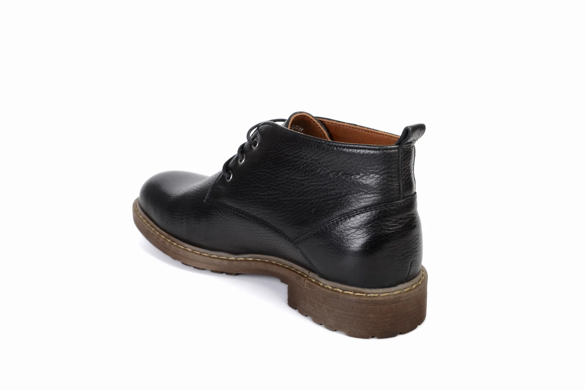 FOOT FEDERATION CHUKKA PLAIN-TOE MID-TOP MENS BOOT BLACK