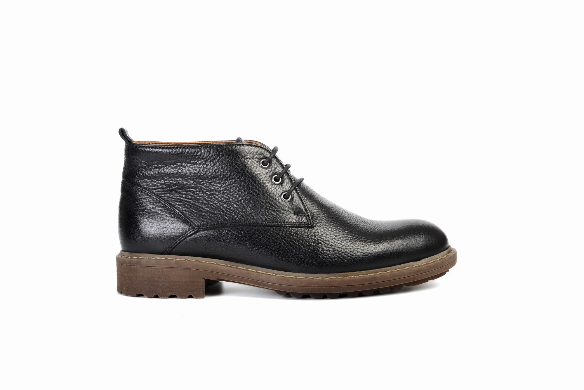 FOOT FEDERATION CHUKKA PLAIN-TOE MID-TOP MENS BOOT BLACK