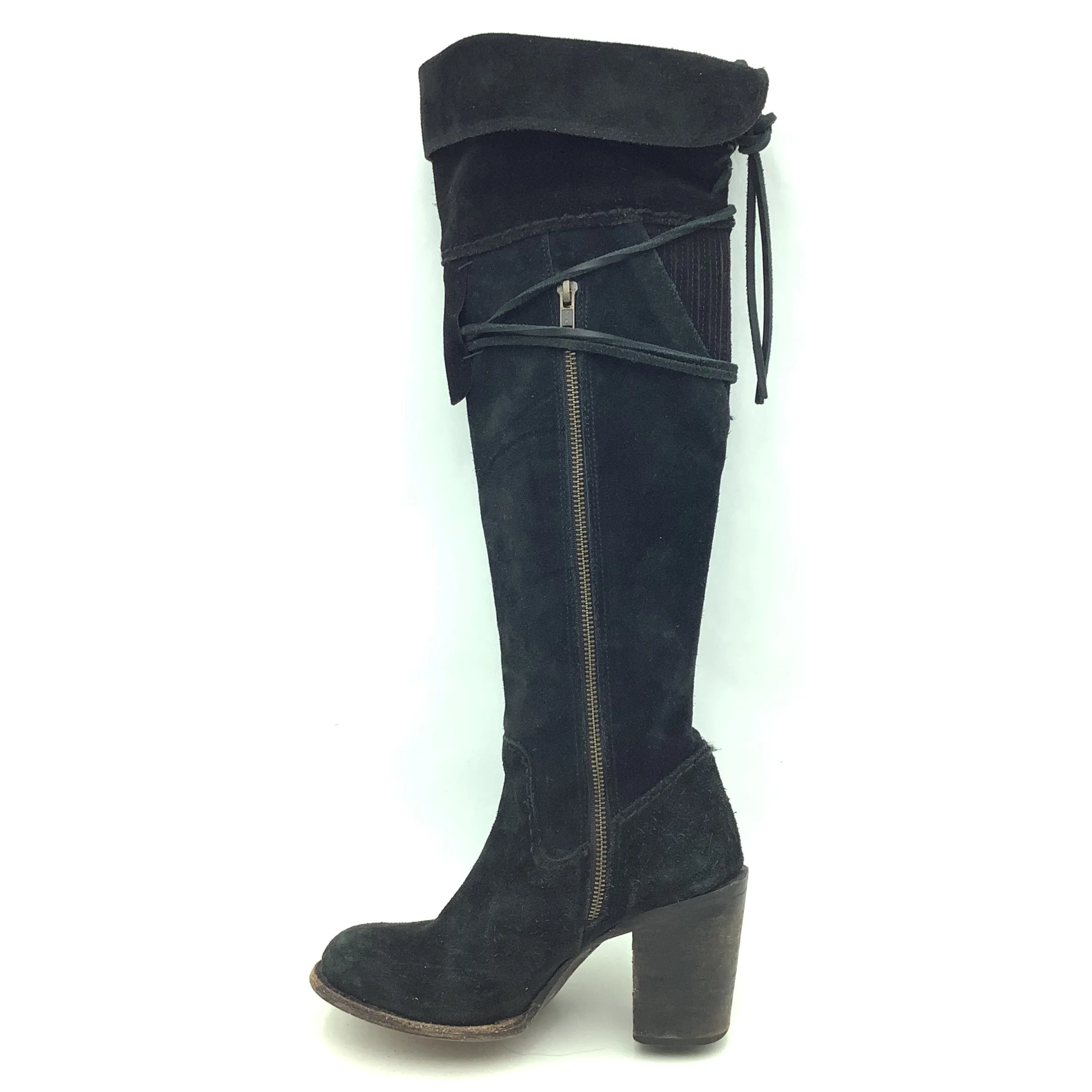 Free Bird Brock Boot Black Suede Over The Knee Size 8
