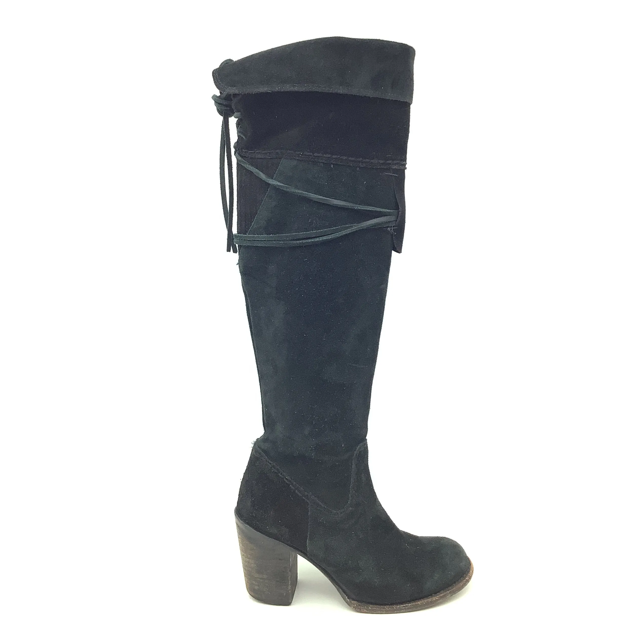 Free Bird Brock Boot Black Suede Over The Knee Size 8