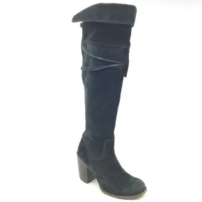 Free Bird Brock Boot Black Suede Over The Knee Size 8