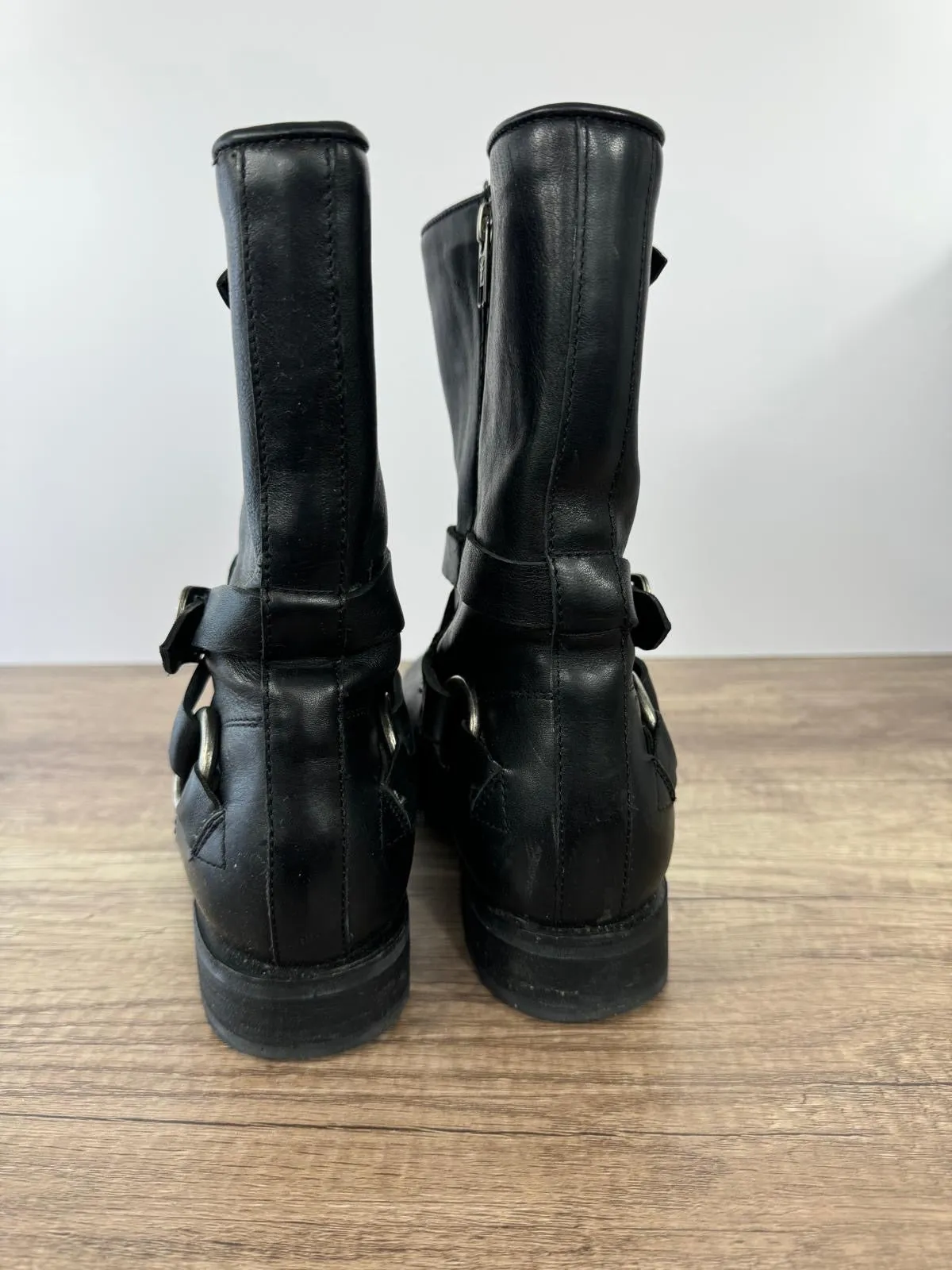 FRYE VERONICA CRISS CROSS SHORT LEATHER BOOTS