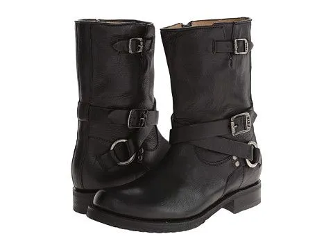 FRYE VERONICA CRISS CROSS SHORT LEATHER BOOTS