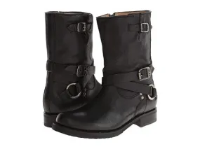 FRYE VERONICA CRISS CROSS SHORT LEATHER BOOTS