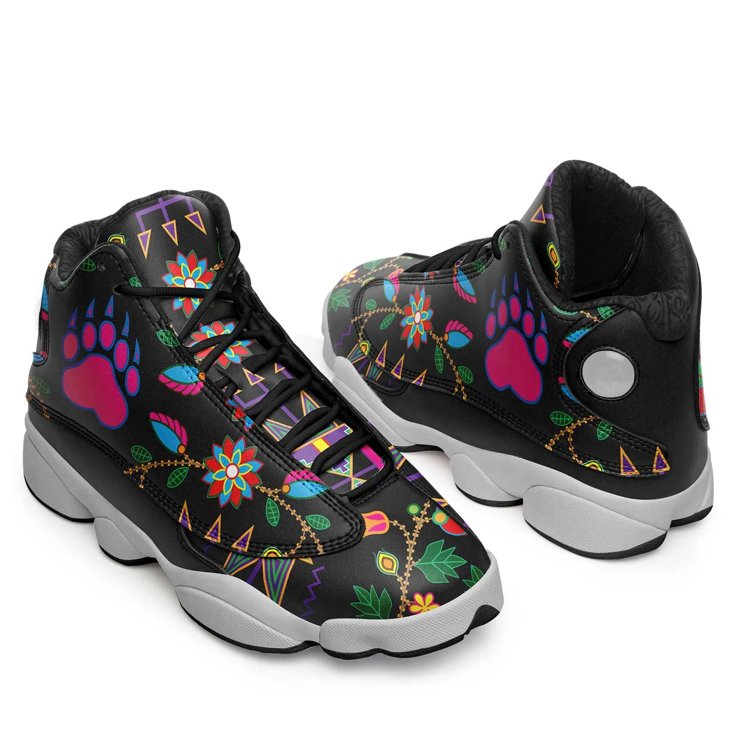 Geometric Floral Fall Black Isstsokini Athletic Shoes