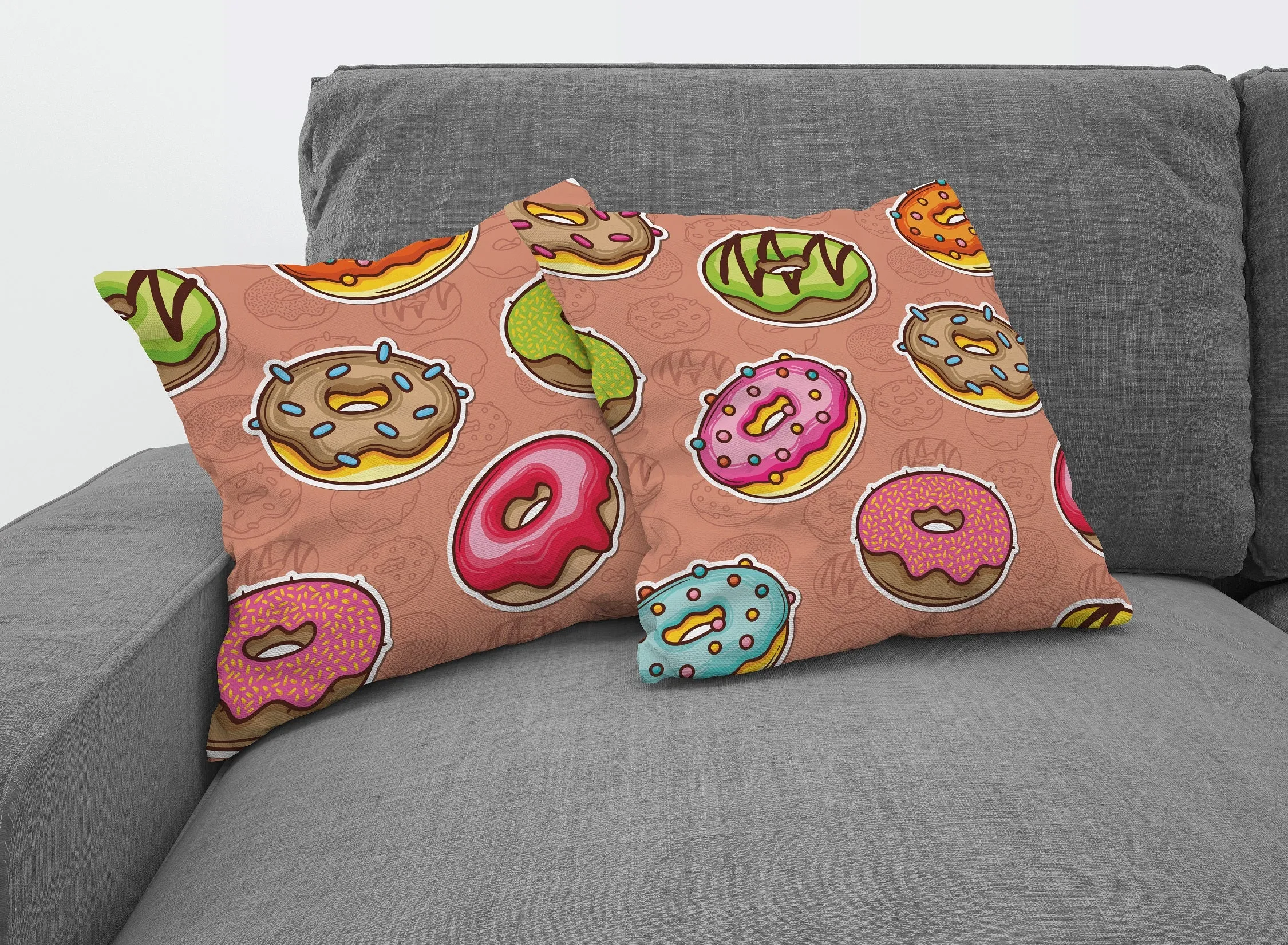 Gift Pack for Her Donut Slippers and Pillow Case Pack Home Decor Graphic Pillow Cases Cushion Cover