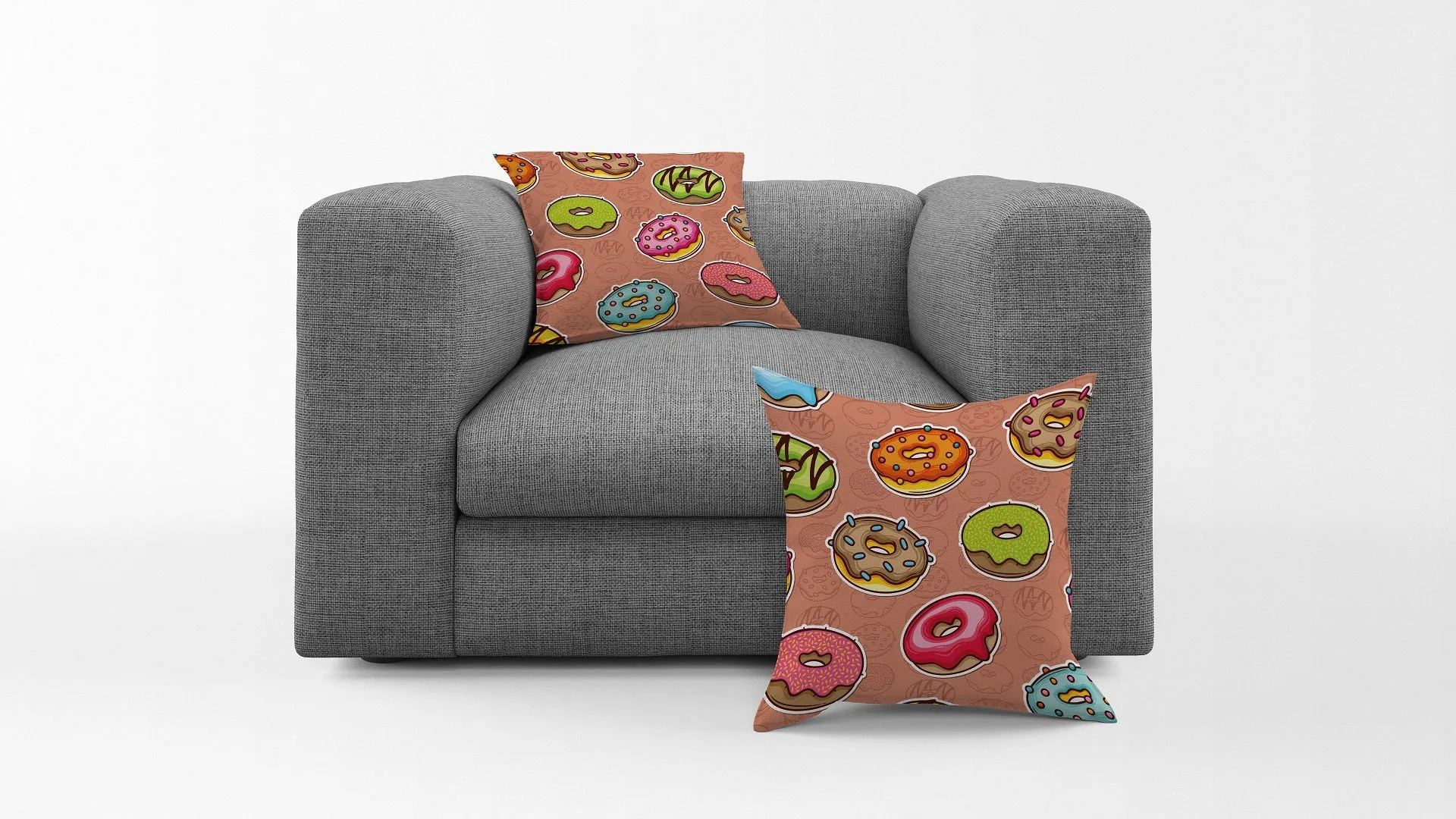 Gift Pack for Her Donut Slippers and Pillow Case Pack Home Decor Graphic Pillow Cases Cushion Cover