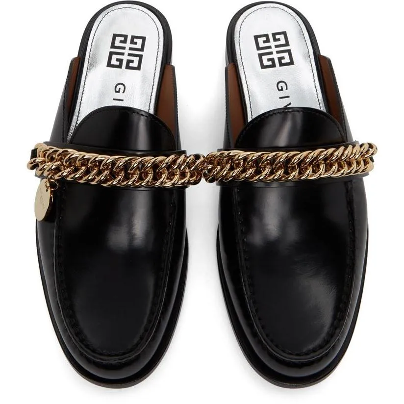 Givenchy Black Chain Slip-On Loafers