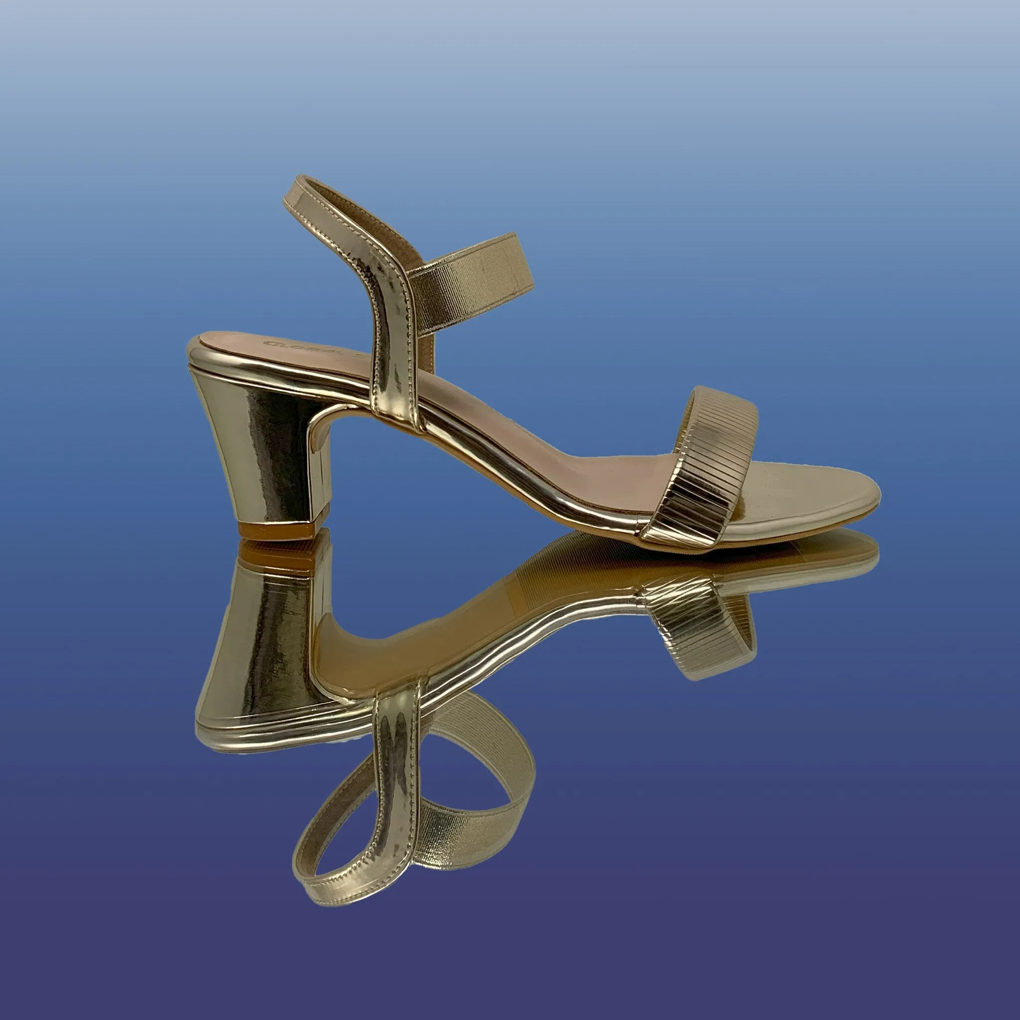 Gold Block Heel Sandals