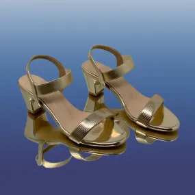 Gold Block Heel Sandals