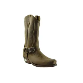 Loblan 2618 Brown Waxy Leather Mens Cowboy Boots Classic Biker Hand Western