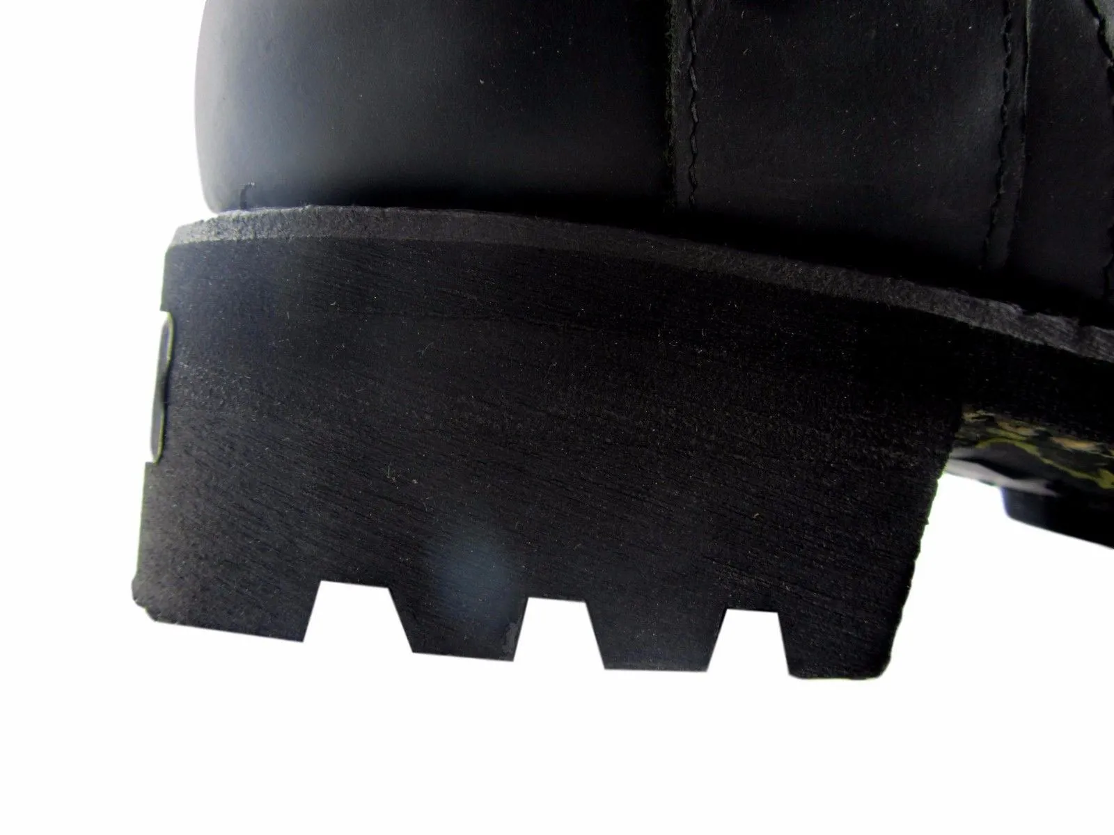 Loblan 618 Black Waxy Leather Men'S Biker Boots Classic Round Toe Handmade Bike