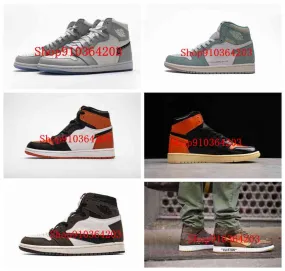 New 1 high OG basketball shoes 1 Royal black toe pine green black court purple white UnC patent designer shoes for men and women