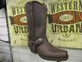 New Rare Loblan 548 Brown Purple Heel Leather Men Cowboy Boots Biker Square