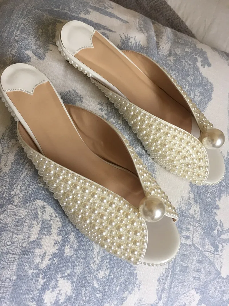 Pearl Studded Heels Sandal
