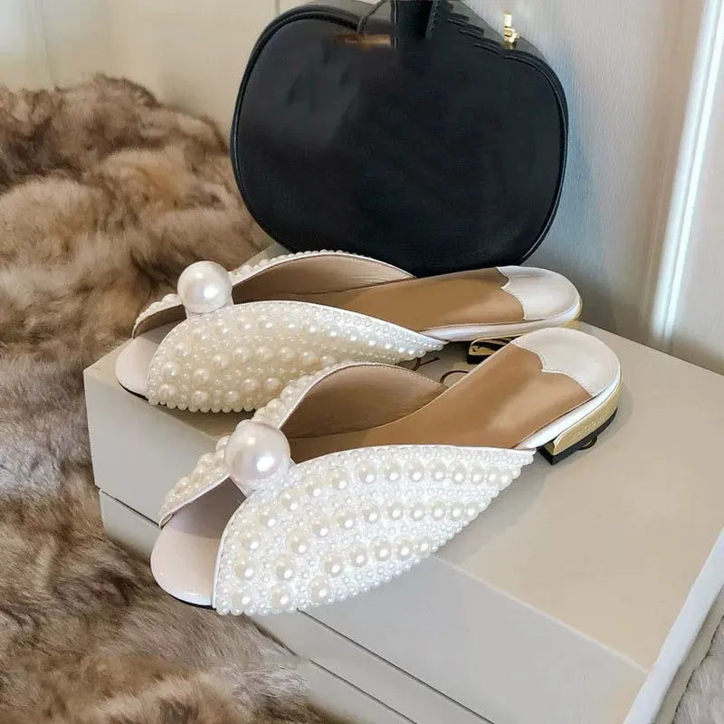 Pearl Studded Heels Sandal