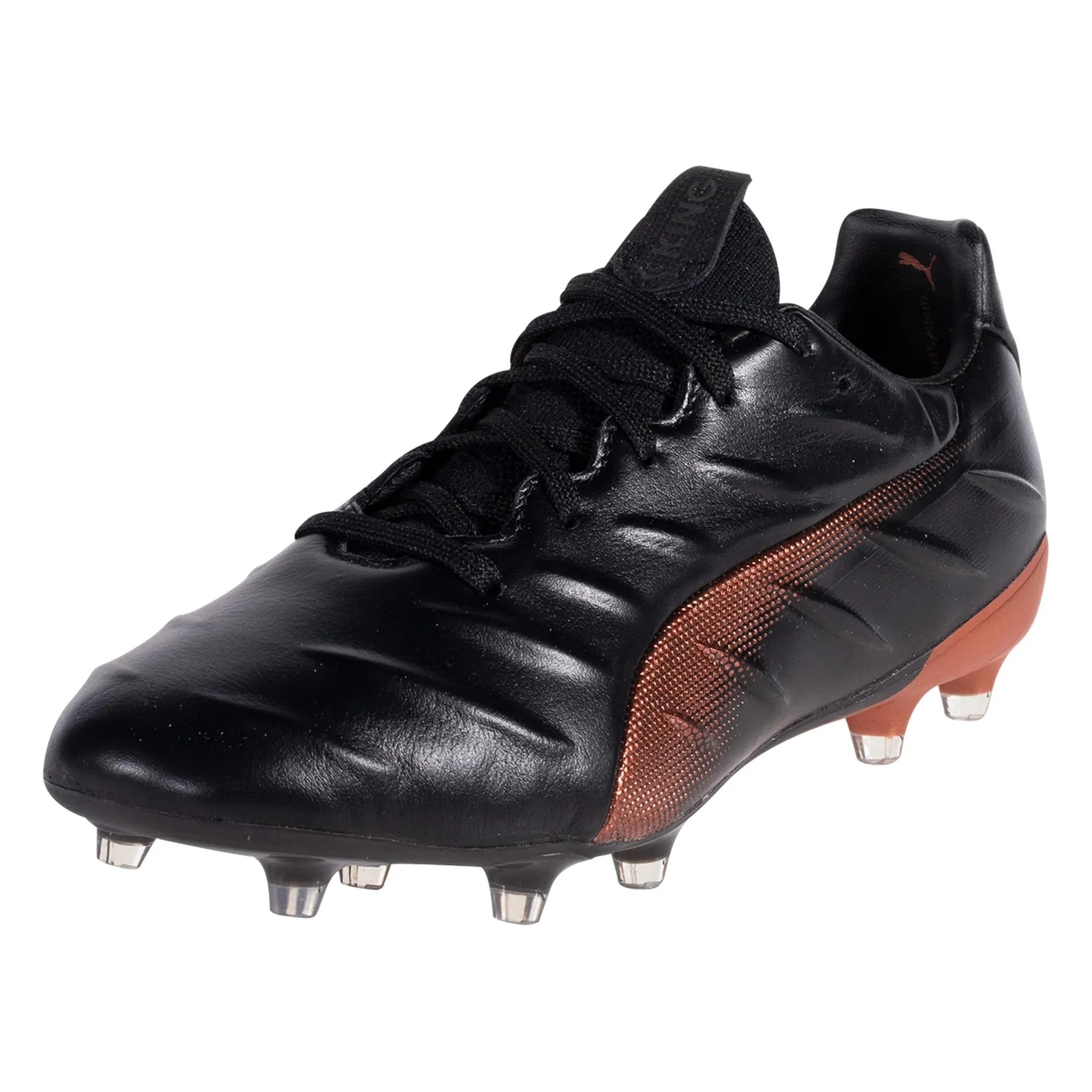 Puma King Platinum 21 Firm Ground Soccer Cleat - Black/Neon Citrus
