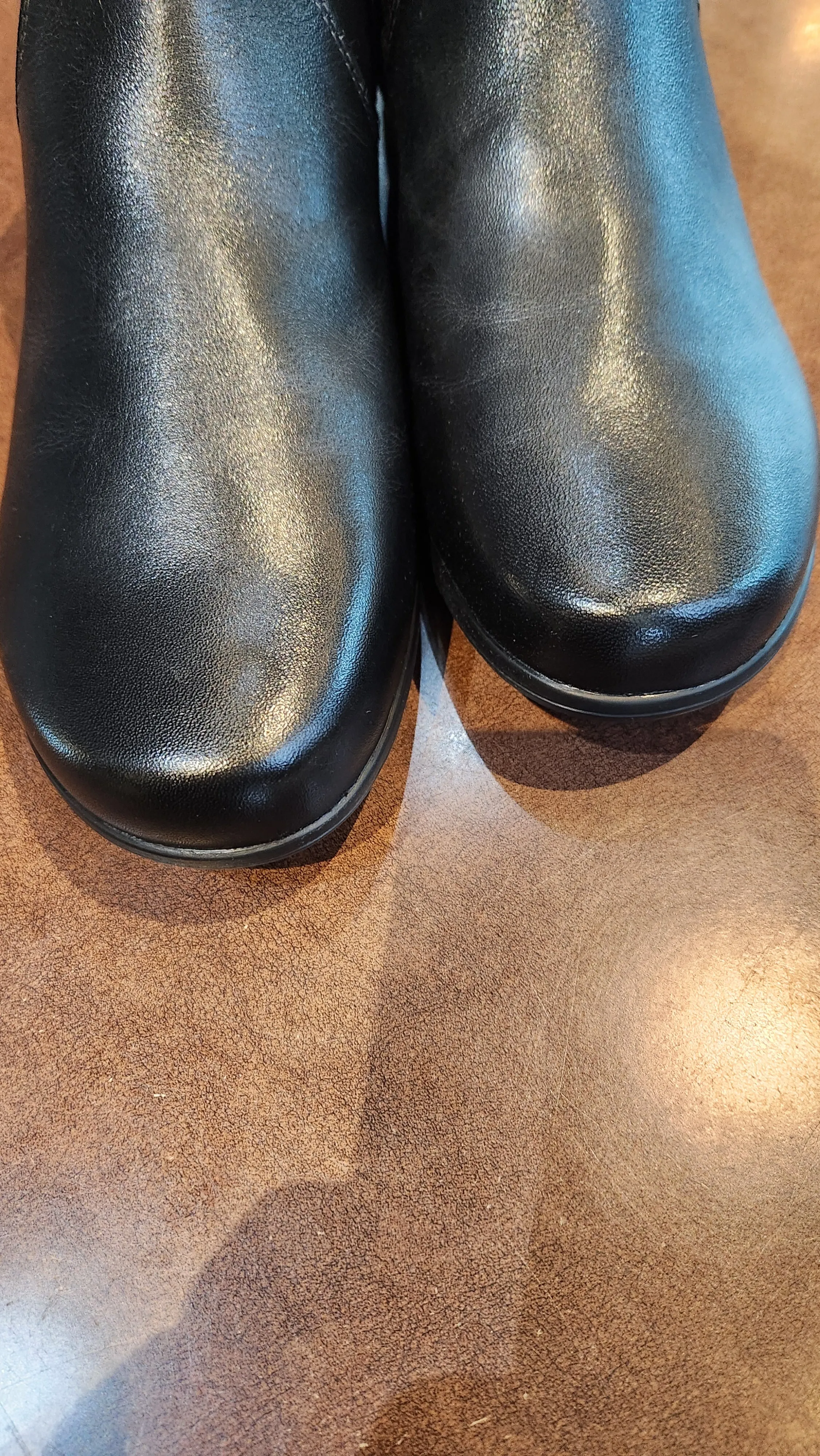 Taos Black Leather Ankle Boots