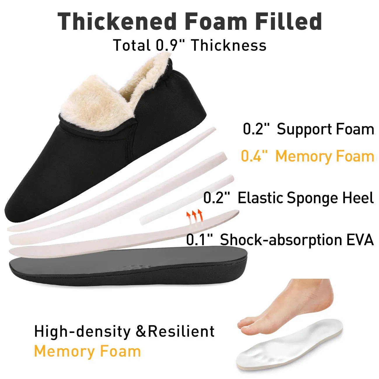 VONMAY Women's Faux Fur Suede House Bootie Slippers Memory Foam Slippers Anti-Skid Winter Boot Indoor Outdoor